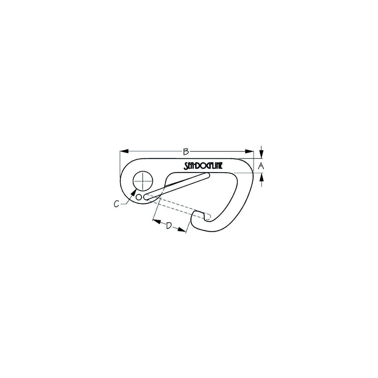 Sea-Dog Line SeaDog 155500 Spring Gate 4" Asymmetrical Snap Hook - 155500-1 - official Sea-Dog Line product image 3