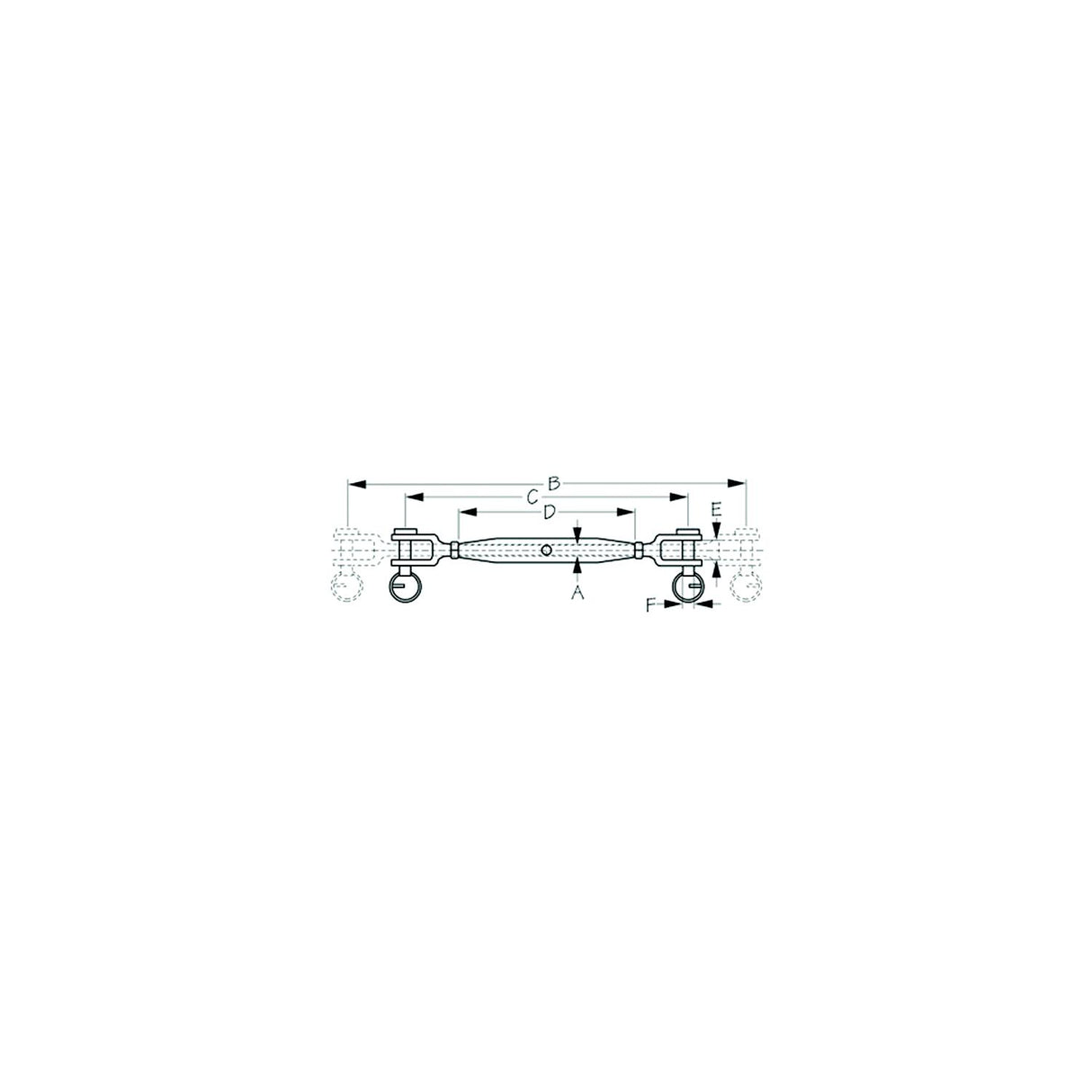 Sea-Dog Line Sea-Dog 185106 Jaw & Jaw Turnbuckle - 185106 - official Sea-Dog Line product image 3