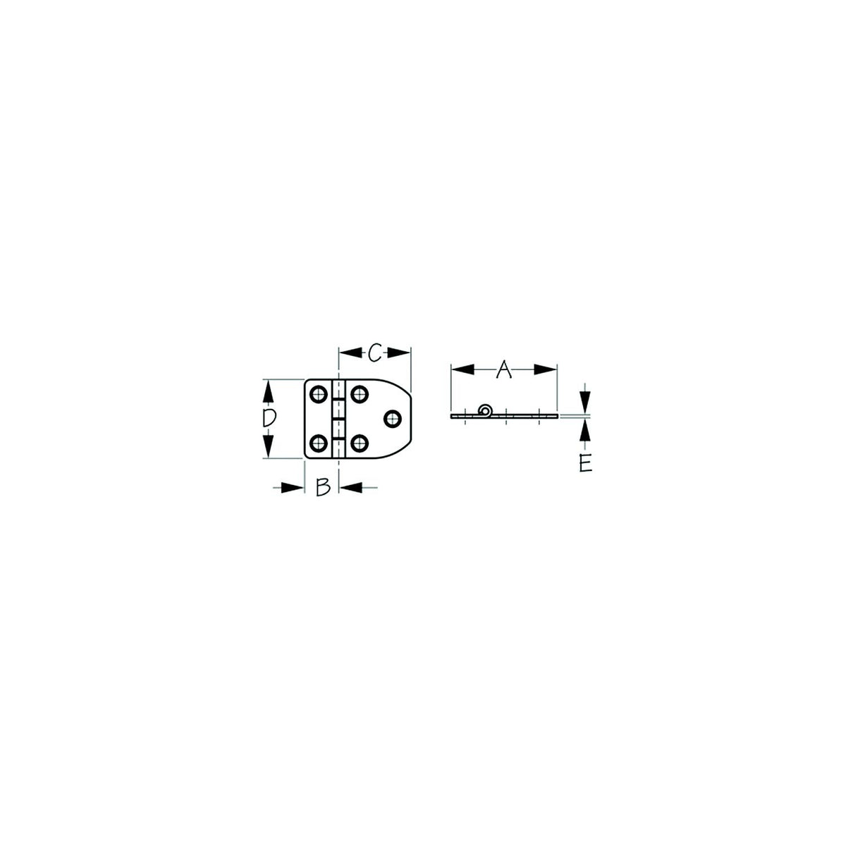 Sea-Dog Line Sea-Dog 2010201 Stainless Door Hinge Short Side Door Hinge #8, 2/cd - image 2