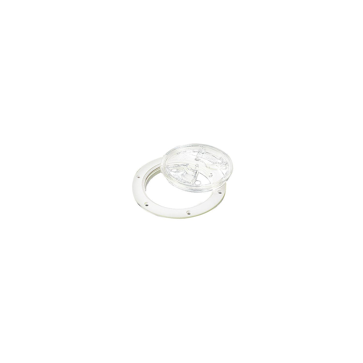Sea-Dog Line Sea-Dog 337161 White Screw Out Deck Plate w/Clear Cover, 6-1/2" - 337161-1