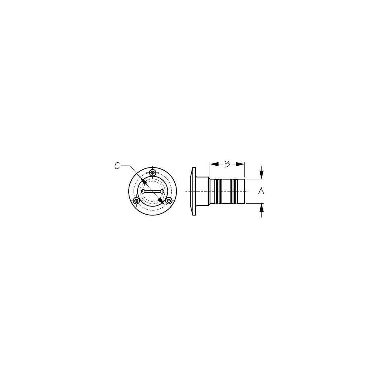 Sea-Dog Line Seadog 351331 Diesel Deck Fill, A: 2" Hose, B:3-1/4", C:3-7/16", #10 FH,Diesel - 351331 - official Sea-Dog Line product image 3