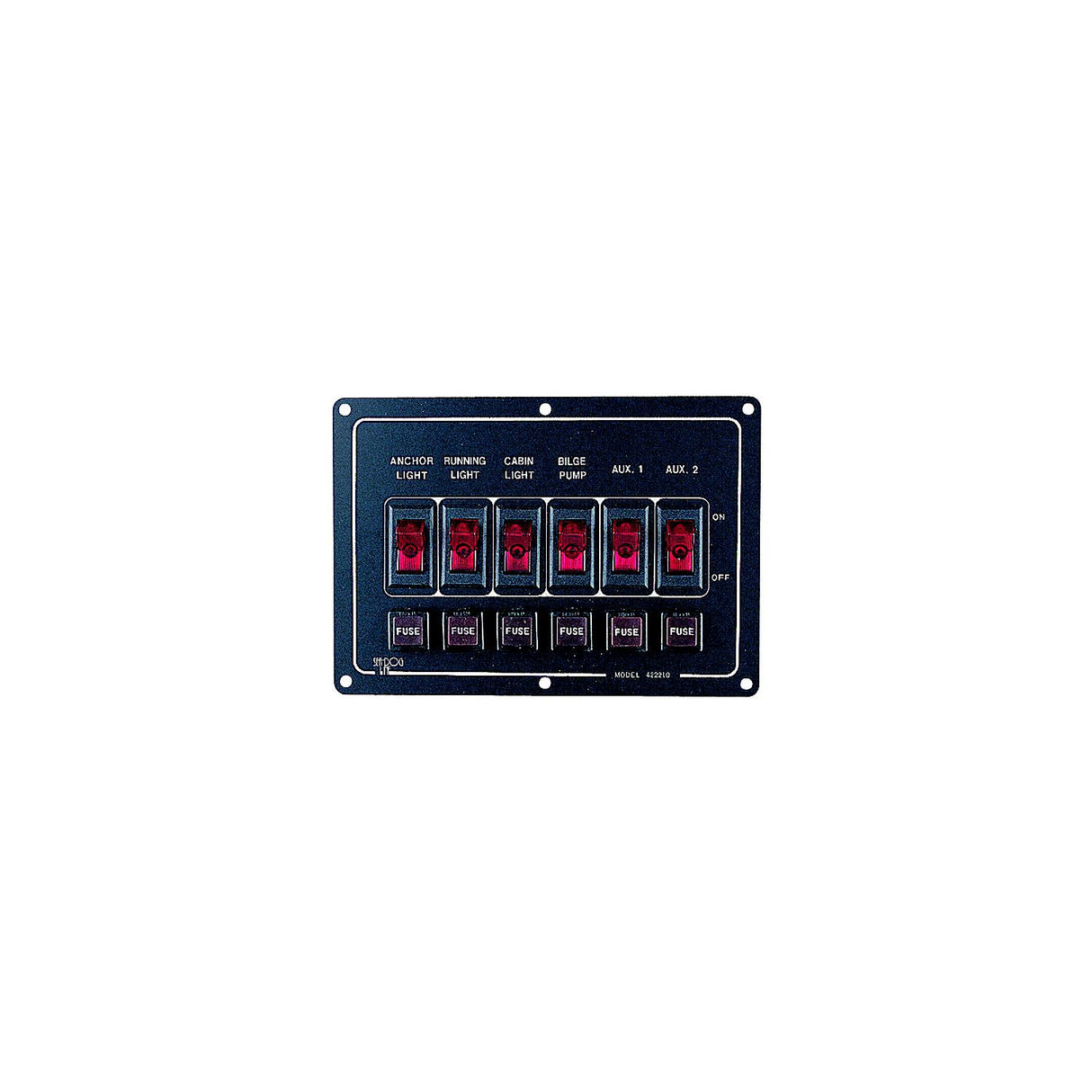 Sea-Dog Line SeaDog 422210 Illuminated Horizontal 6 Switch Panel - 422210-1