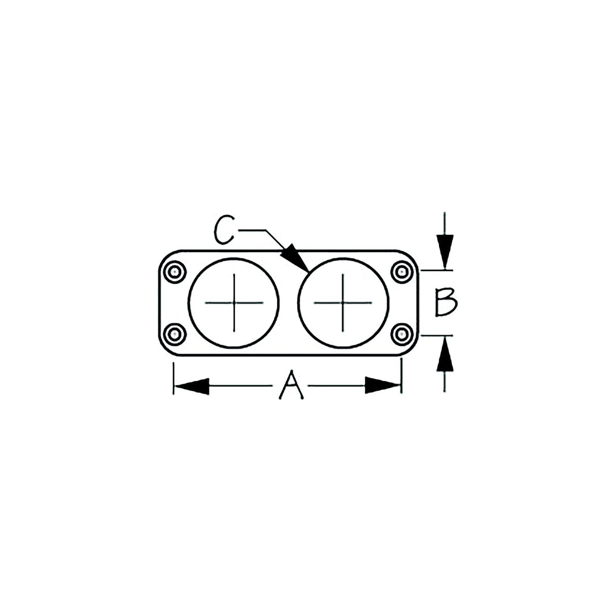 Sea-Dog, 4260331, Back Mount Socket Panel, A: 5-3/16", B: 1", C: 1-1/8", Black, Holes: 3, #8 FH - image 4