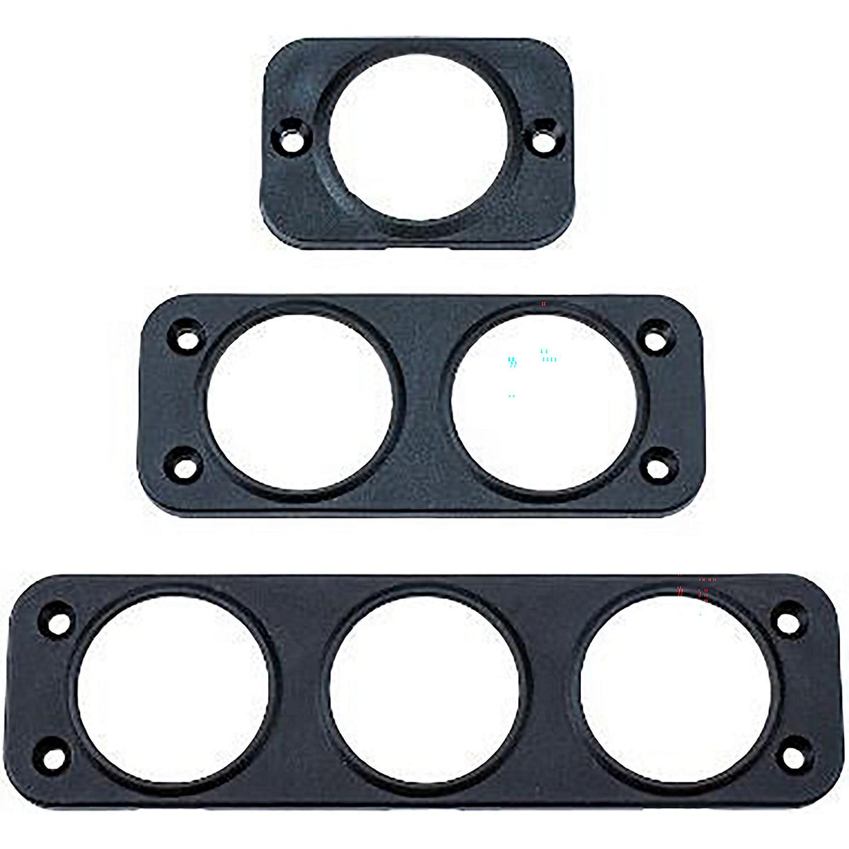 Sea-Dog, 4260321, Back Mount Socket Panel, A: 3-1/2", B: 1", C: 1-1/8", Black, Holes: 2, #8 FH - image 3