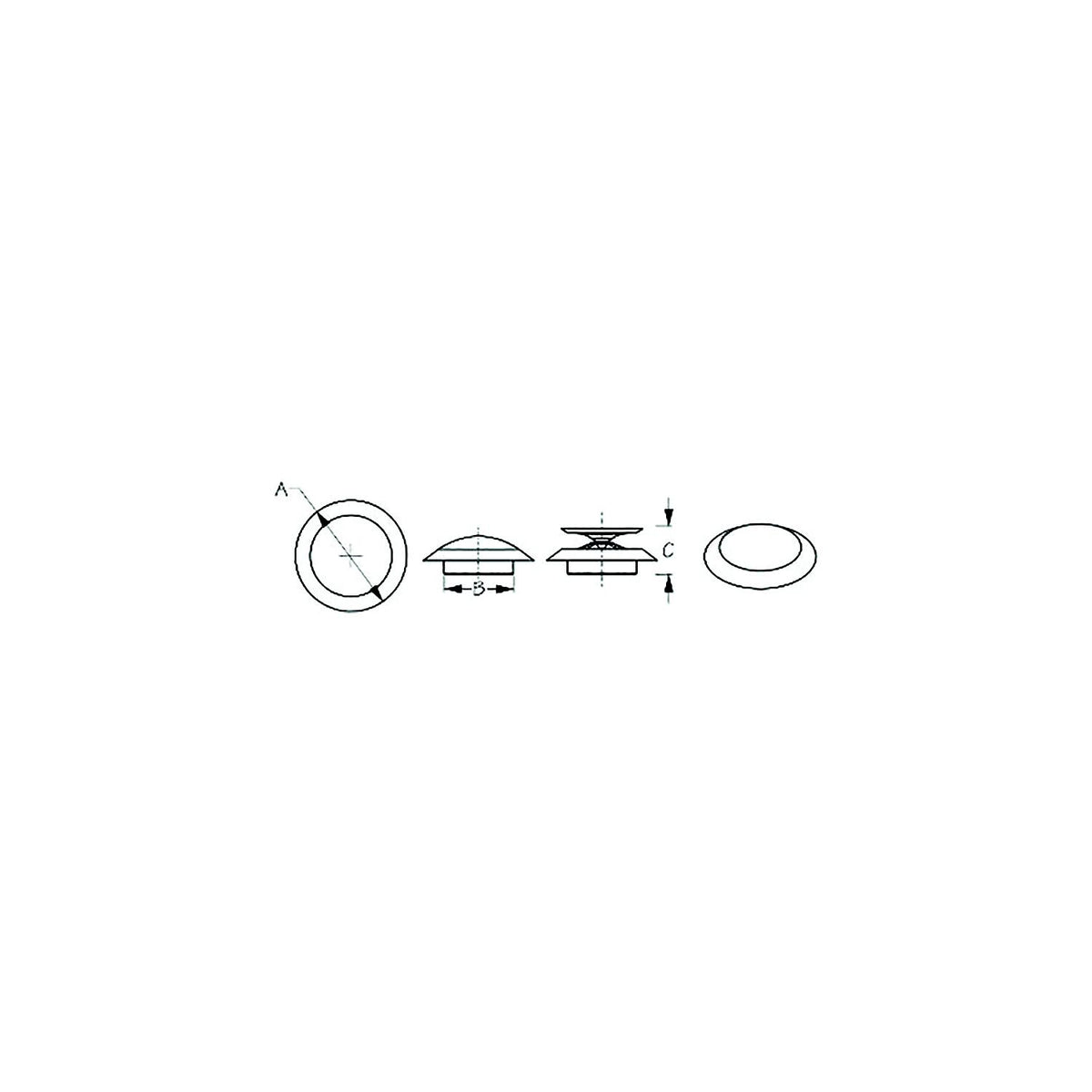 Sea-Dog 5173971 Pop-Up Sink Stopper, A: 2-7/16" , B:1-1/2", C:1", Large , Weight: 0.2" - image 2