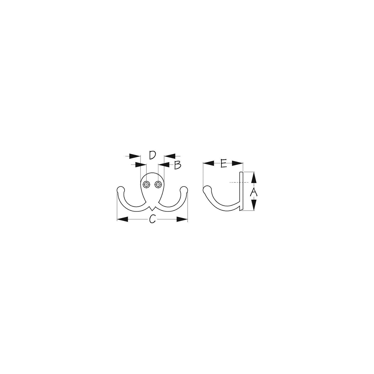 Sea-Dog Line Sea-Dog 671515 Double Coat Hook - Brass - 671515-1 - official Sea-Dog Line product image 3