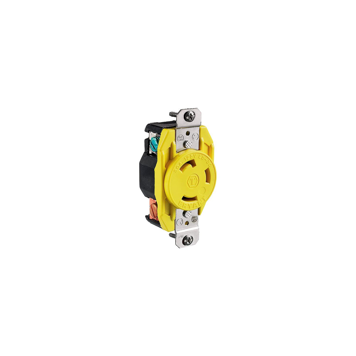Hubbell HBL305CRR Yellow 30A 125V Locking Receptacle - HBL305CRR
