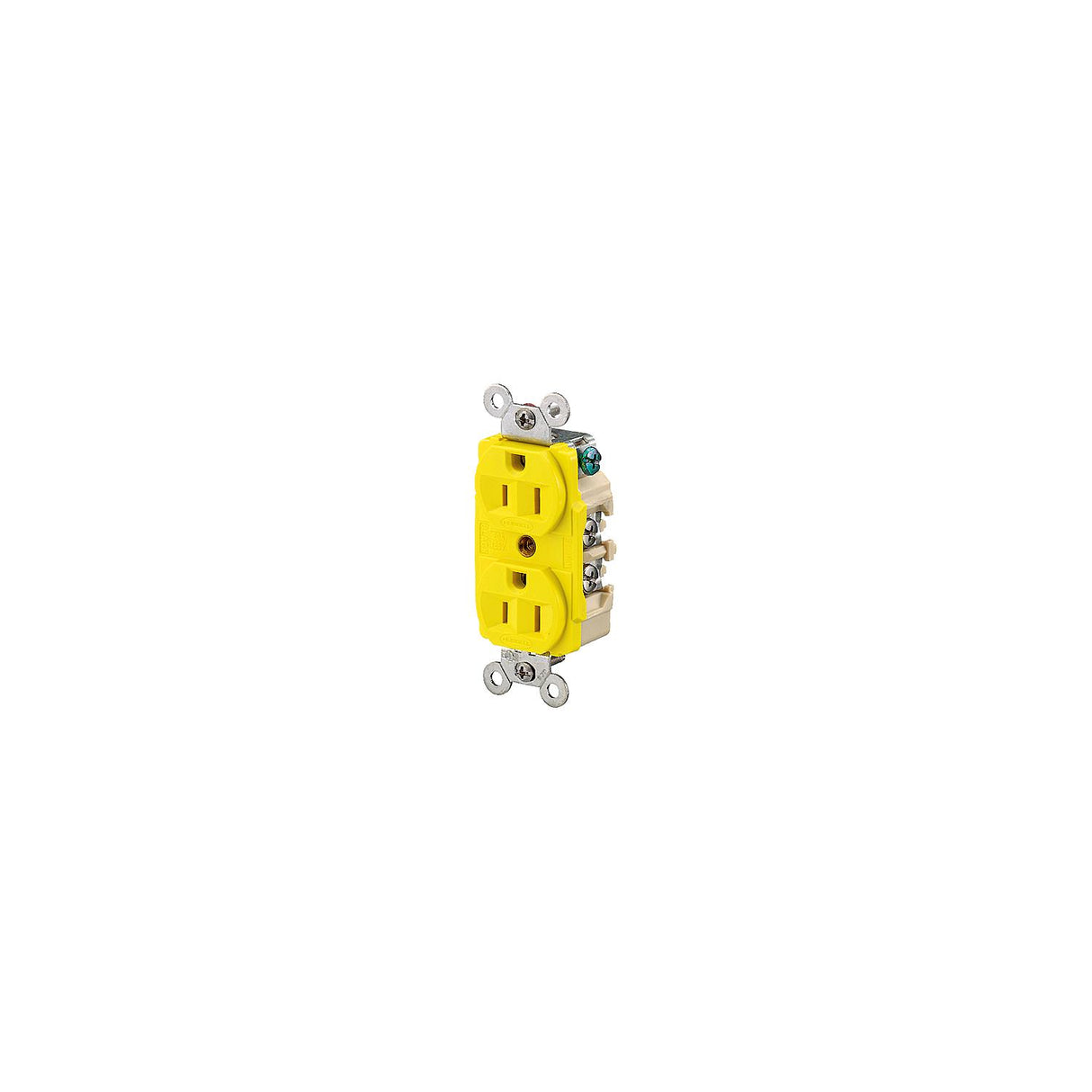 Hubbell HBL52CM62 Yellow 15A 125V Heat & Corrosion Resistant Duplex Receptacle - HBL52CM62
