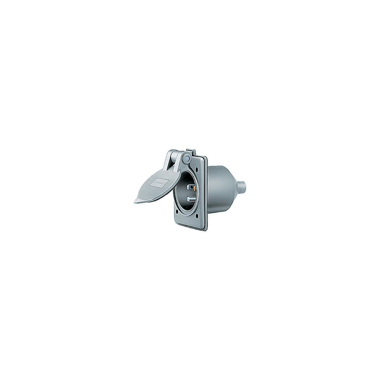 Hubbell HBL61CM64 Compact Gray Nylon Weatherproof Panel Mount Inlet - HBL61CM64
