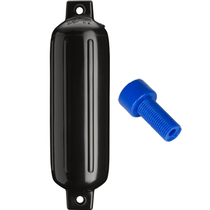 Polyform U.S. Polyform G-3 Twin Eye Fender 5.5" x 19" - Black w/Air Adapter - G-3 BLACK W/AIR ADAPTER
