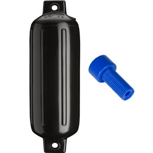 Polyform U.S. Polyform G-4 Twin Eye Fender 6.5" x 22" - Black w/Adapter - G-4 BLACK W/AIR ADAPTER