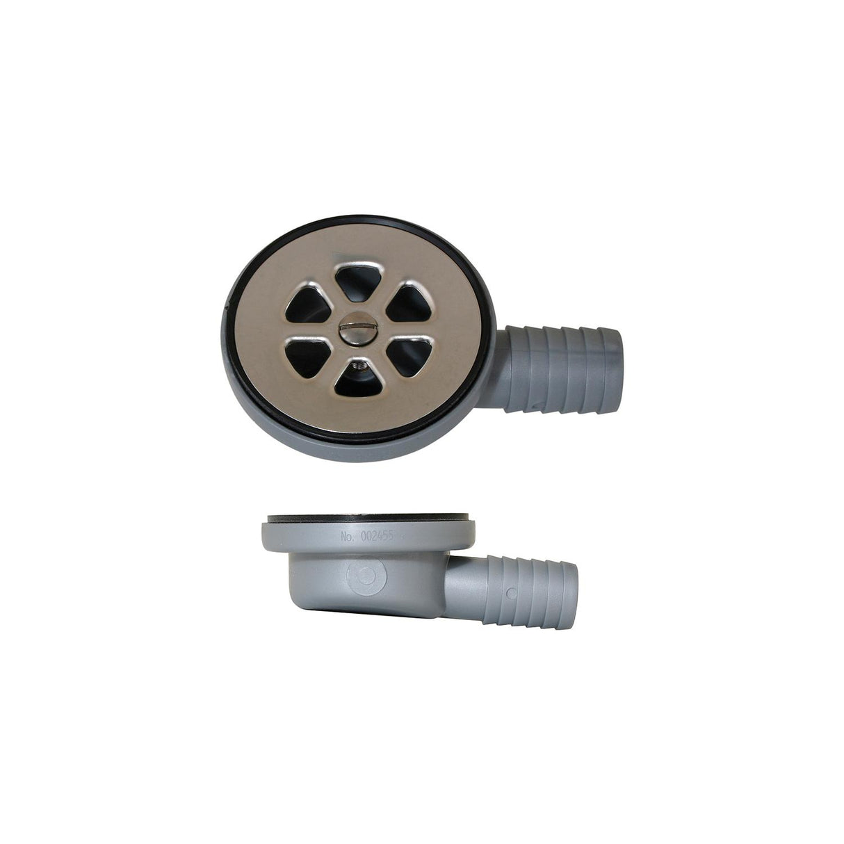 Scandvik 10307 Cockpit or Shower Drain Fits 2-1/16" Drain Hole, 1" Hose Barb Outlet - 10307P