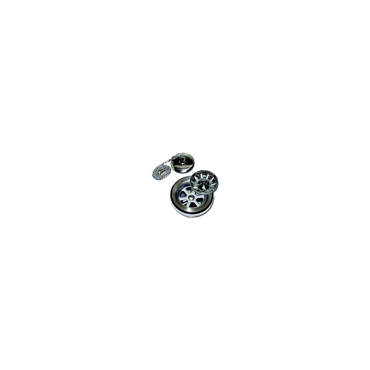 Scandvik 10313 1-1/2" Outlet Sink Drain With Basket and Stopper Fits 2-1/16" Drain Hole - 10313P