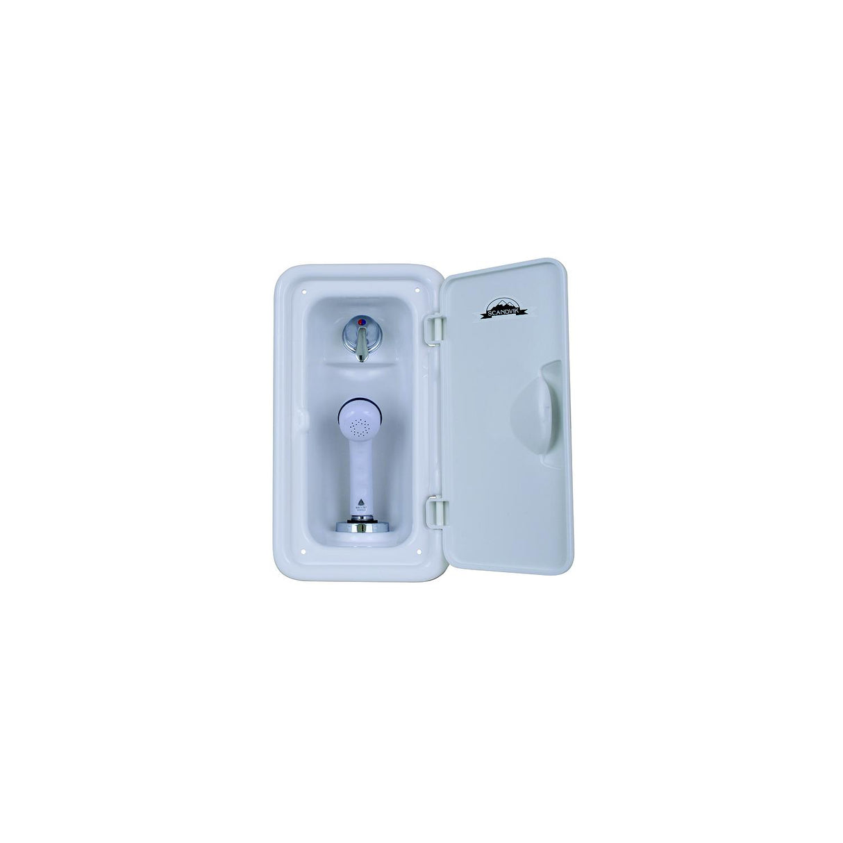 Scandvik 14126 Vertical Shower Box, White Sprayer With 6' White Nylon Hose - 14126