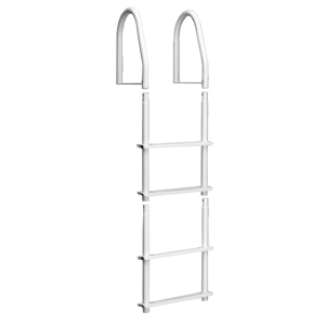 Dock Edge Fixed 4 Step Ladder Bright White Galvalume - DE2104F