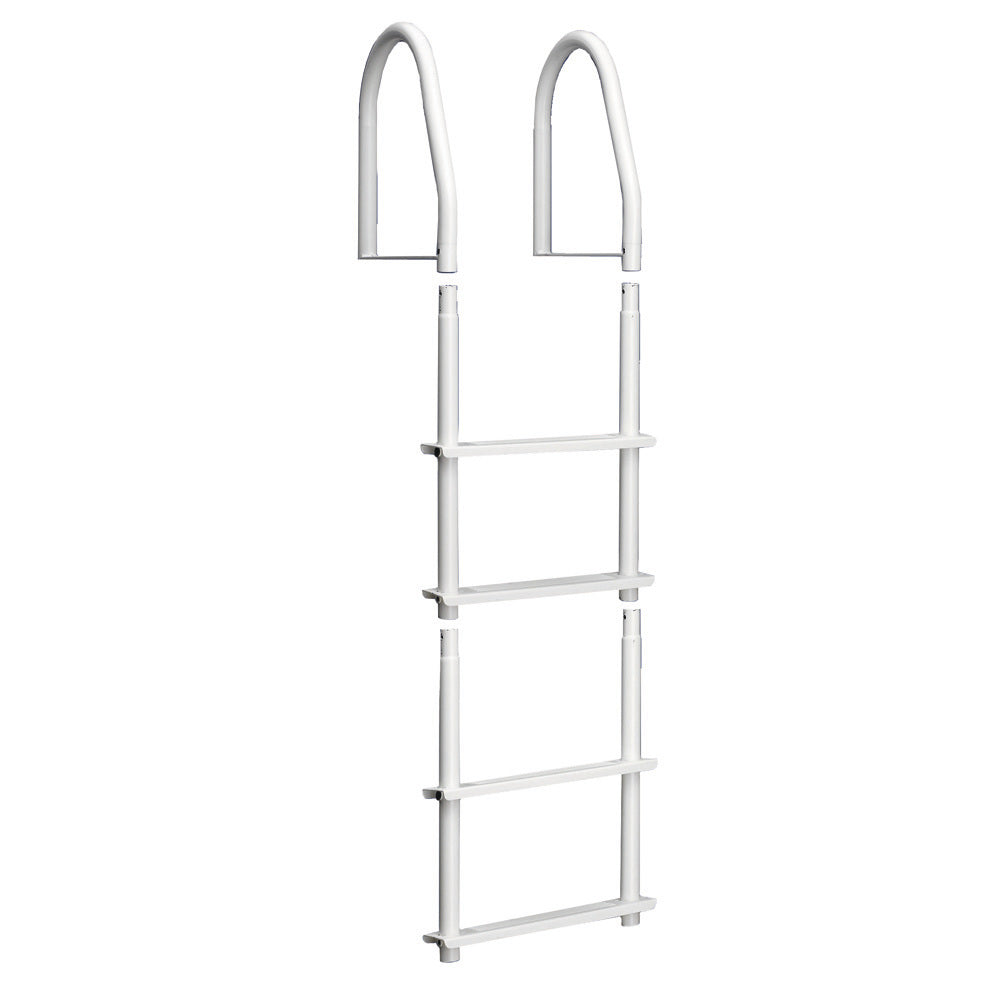 Dock Edge Fixed 4 Step Ladder Bright White Galvalume - DE2104F