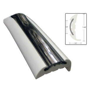 TACO Marine TACO Semi-Rigid Rub Rail Kit - White w/Flex Chrome Insert - 70' - V11-9811WCM70-2