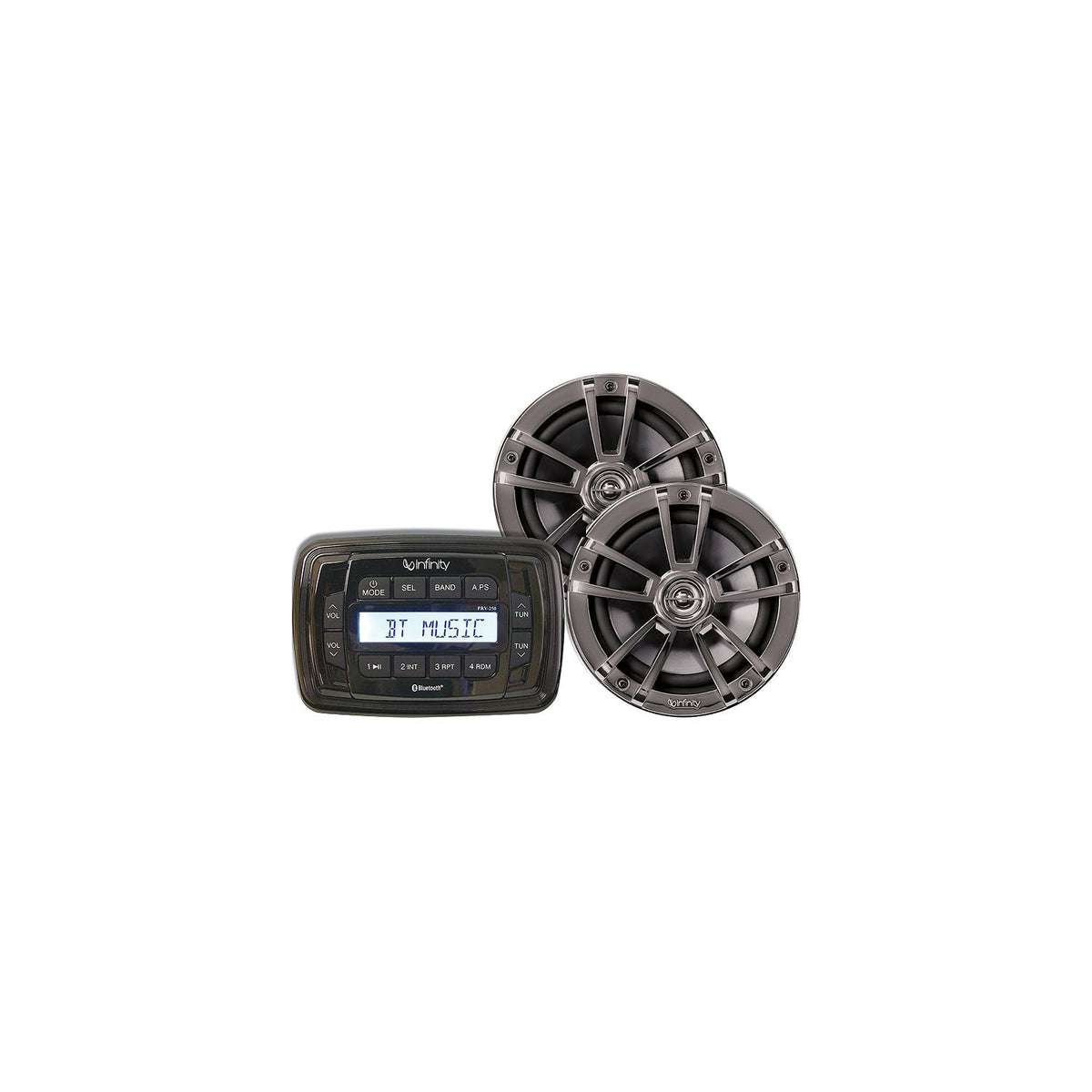 Infinity INFMPK250 AM/FM/USB Bluetooth Multimedia Receiver & 225 Watt 2-Way Marine Waterproof Speakers Stereo Package - image 2