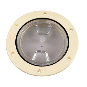 Beckson Marine Beckson 4" Clear Center Screw-Out Deck Plate - Beige - DP40-N-C