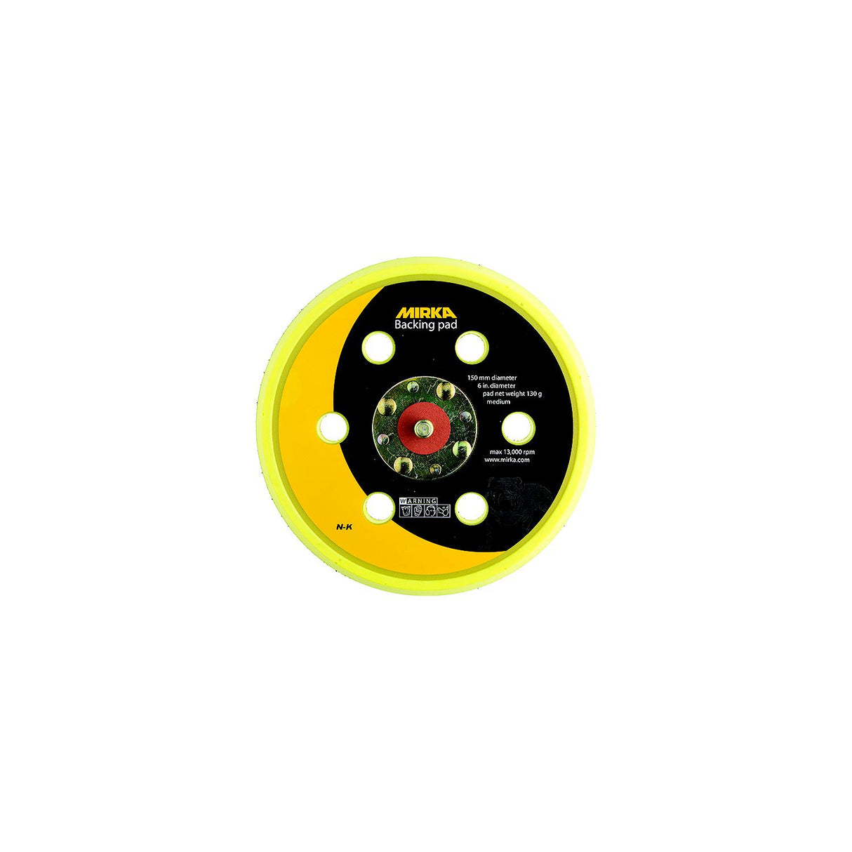 Mirka 6"-5MM Grip Faced Soft Vacuum Backup Pad - 106SGV