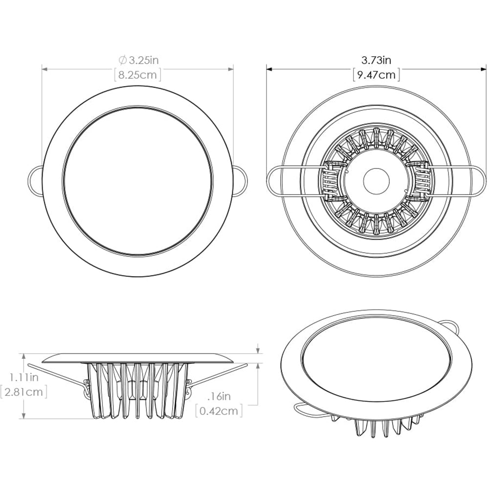 Lumitec Mirage - Flush Mount Down Light - Glass Finish/Polished SS Bezel - Warm White Dimming - 113119