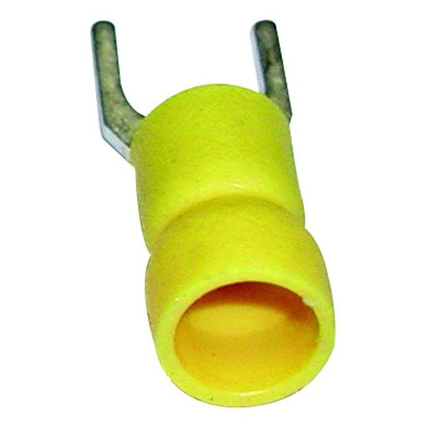 Handi-Man Marine Vinyl Insulated Spade Fork Connectors (12-10 AWG, Stud Size: #10, Yellow) - 110478 - image 1