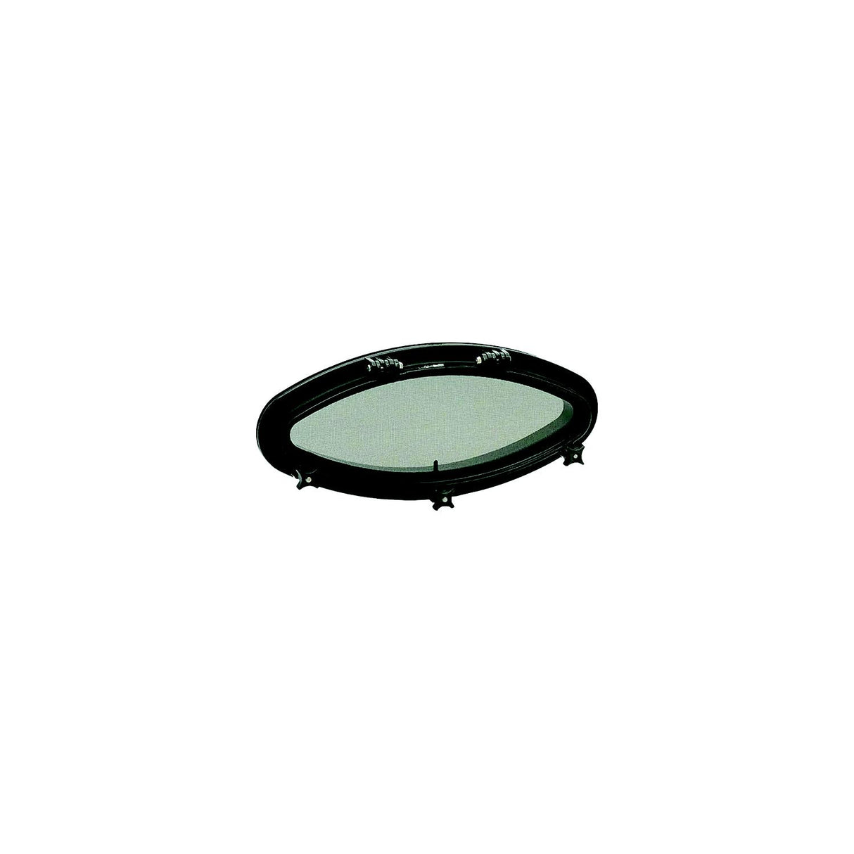 Bomar Gray Series Elliptical Fixed Molded Portlight Black w/ SS Trim Ring - G515---18SS - image 2