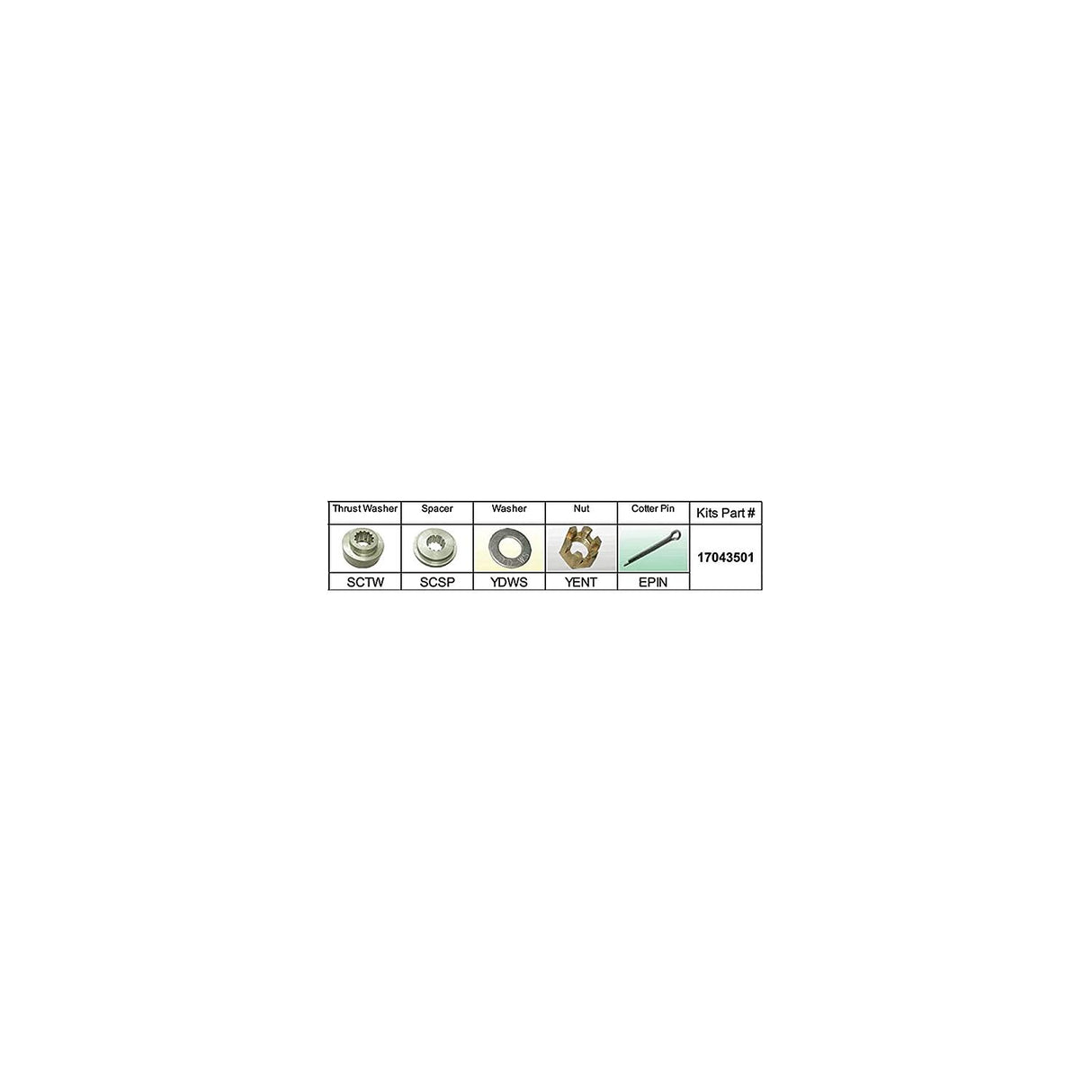 Solas Propeller Solas 17043501 Fixed Hub Prop Hardware Kit - Suzuki, Type C - 17043501