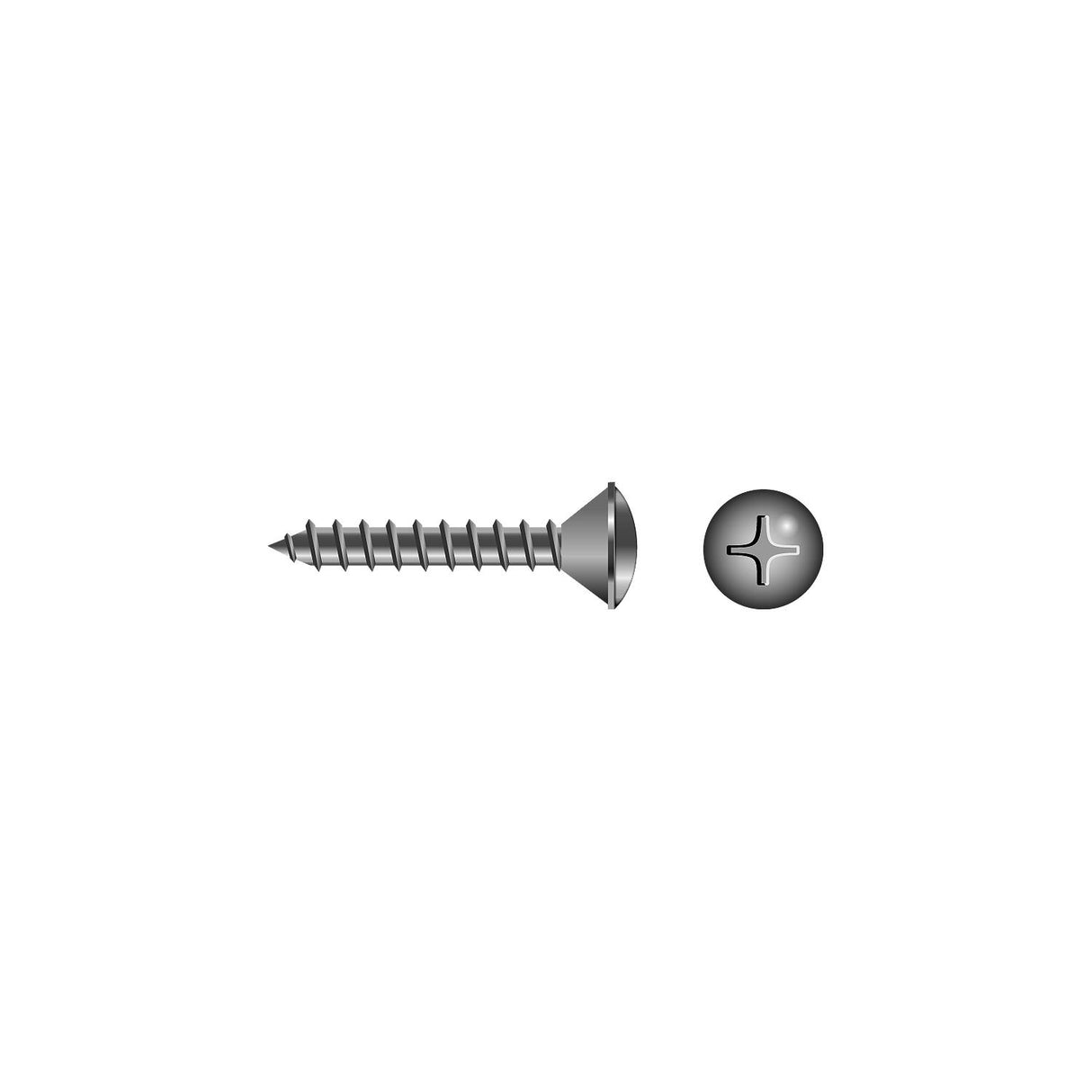Seachoice Phillips Tapping Screws - Oval Head, #8 x 5/8" - RP-SC0584