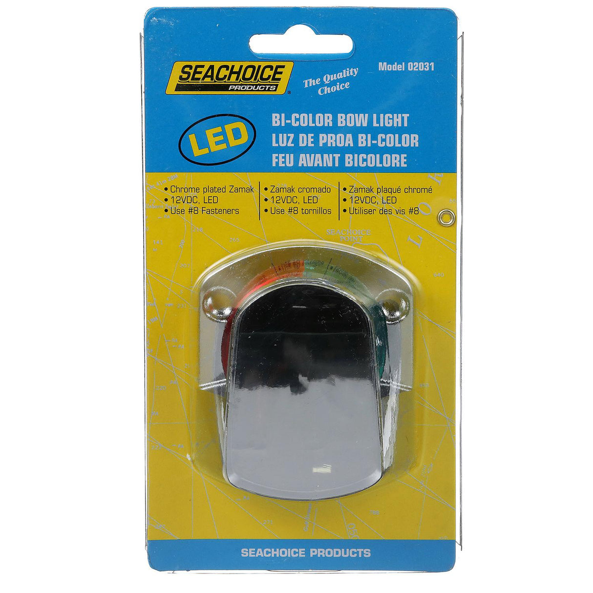 Seachoice LED Bow Light, Marine Navigation, Chrome Bi-Color, 1-Mile Visibility for Sail or Powerboats Under 39 Feet - 2031 - official Seachoice product image 5