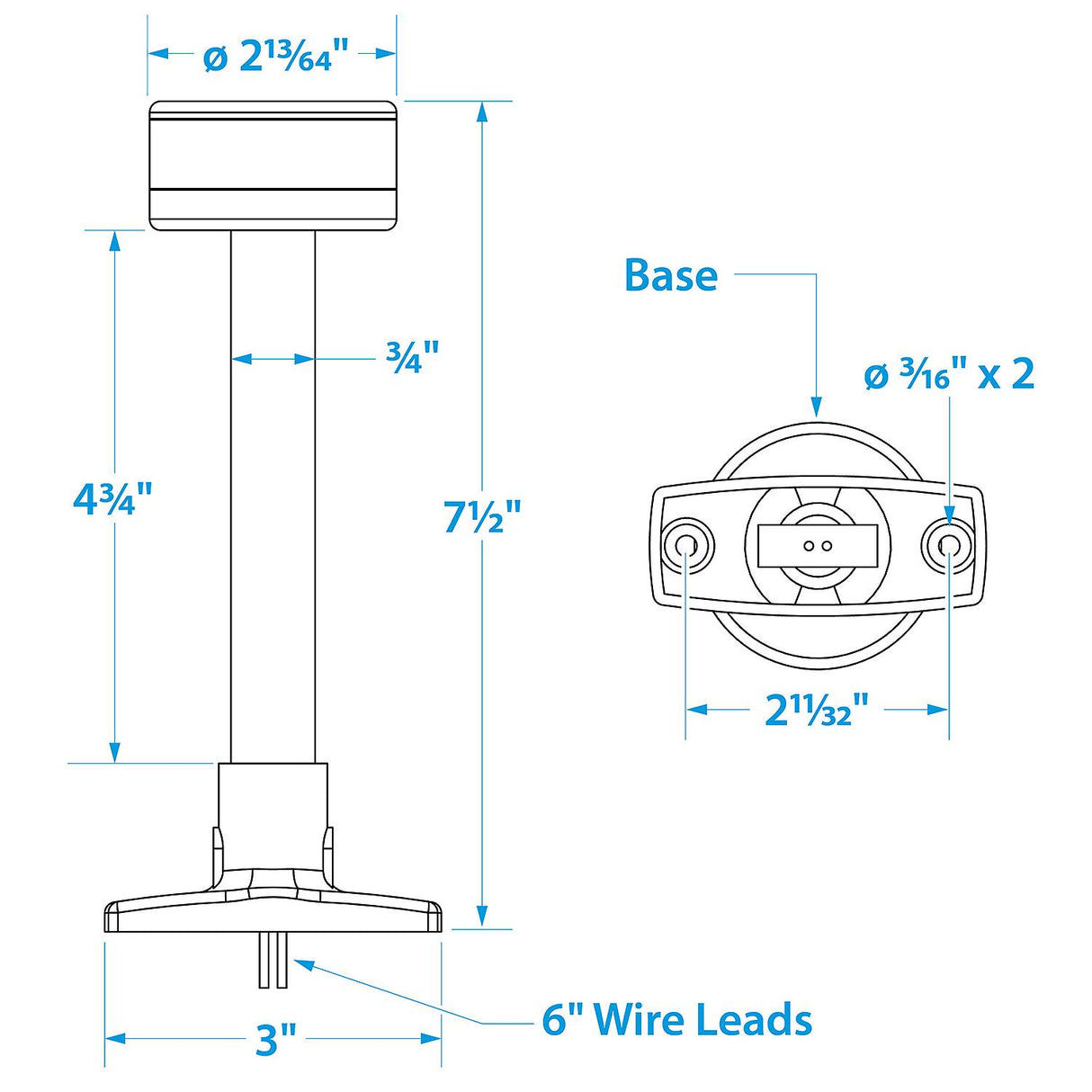Seachoice LED All-Round Light, Boat Navigation, 7.5 In. Tall - 2861 - official Seachoice product image 5