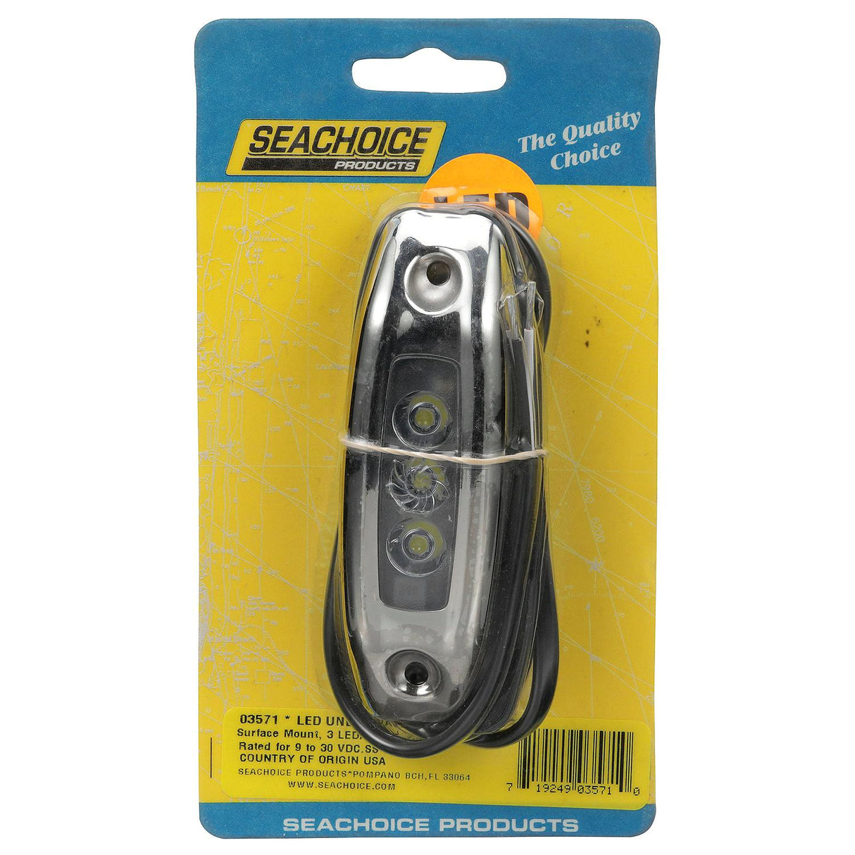 Seachoice 03571 Water Dragon LED Underwater Light, 3 White LEDs, 1,500 Lumens - SC50-03571