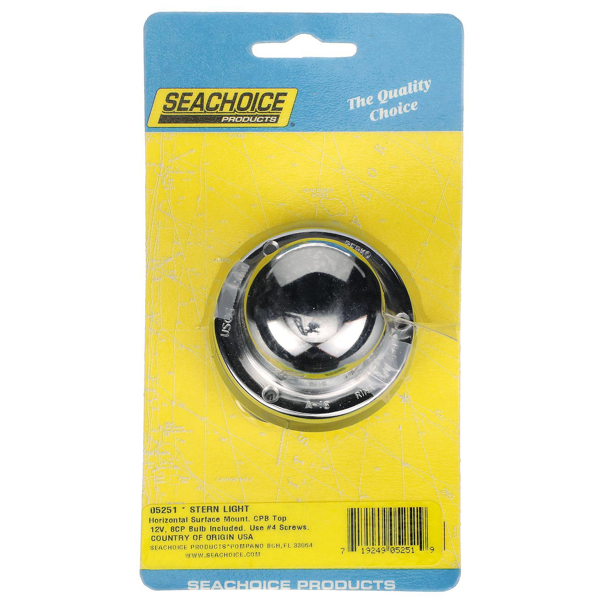 Seachoice Navigation Stern Light, Chrome/Brass, Clear Lens, Horizontal Surface Mount - SC50-05251 - official Seachoice product image 6