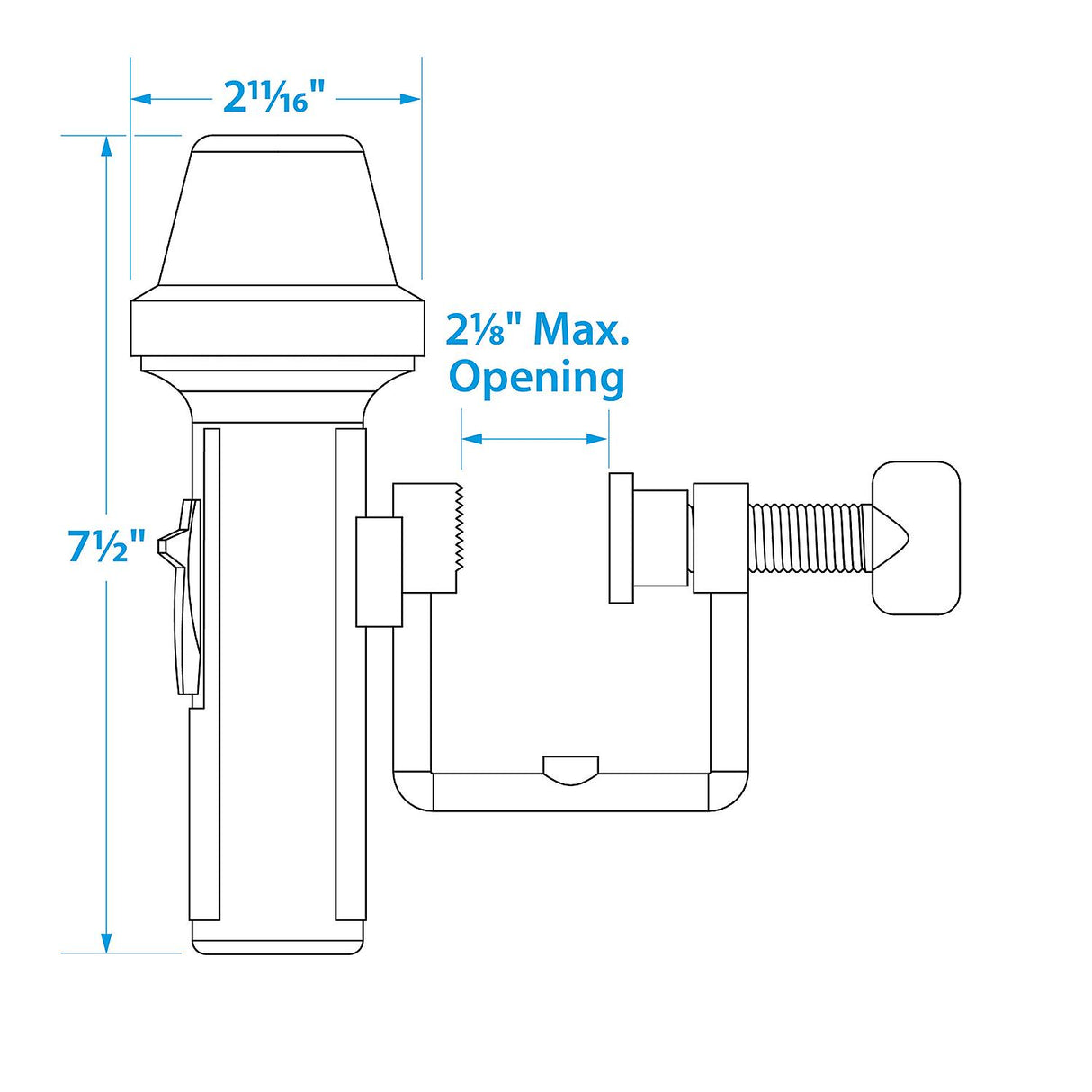 Seachoice Bi-Color Portable Battery-Operated Boat Navigation Bow Light, Horizontal Clamp Mount - 6121 - official Seachoice product image 6