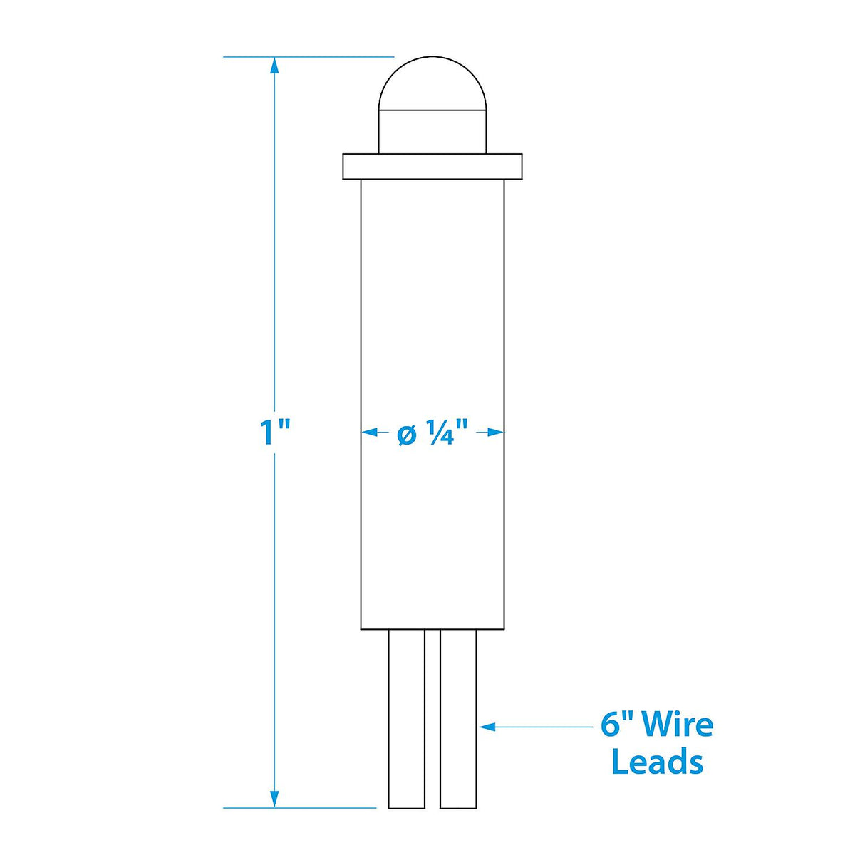 Seachoice LED Red Indicator Light, 14V, 6 in. Lead Wires, 1/4 in. Light - SC50-09851 - official Seachoice product image 6