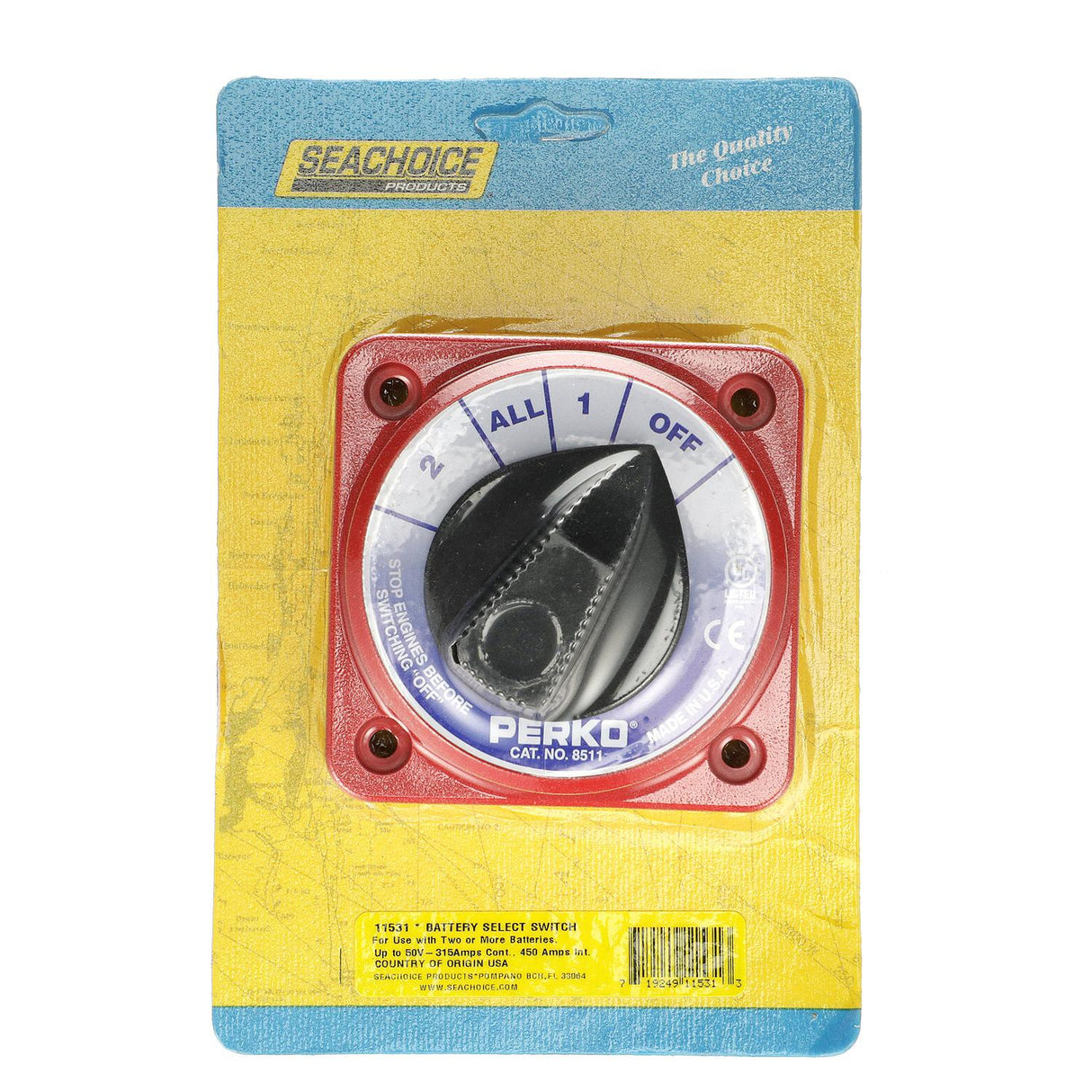 Seachoice Battery Select Switch, Compact, Disconnect Isolator Cutoff, Dual, 12 -50V - SC50-11531