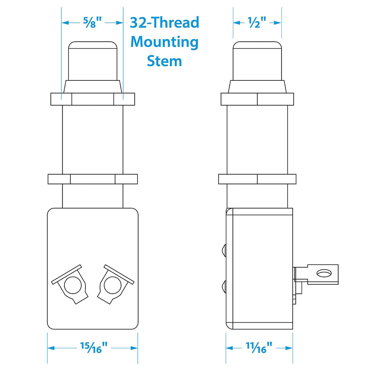 Seachoice 11781 2-Position Push Button Starter/Horn Switch - 11781 - official Seachoice product image 6