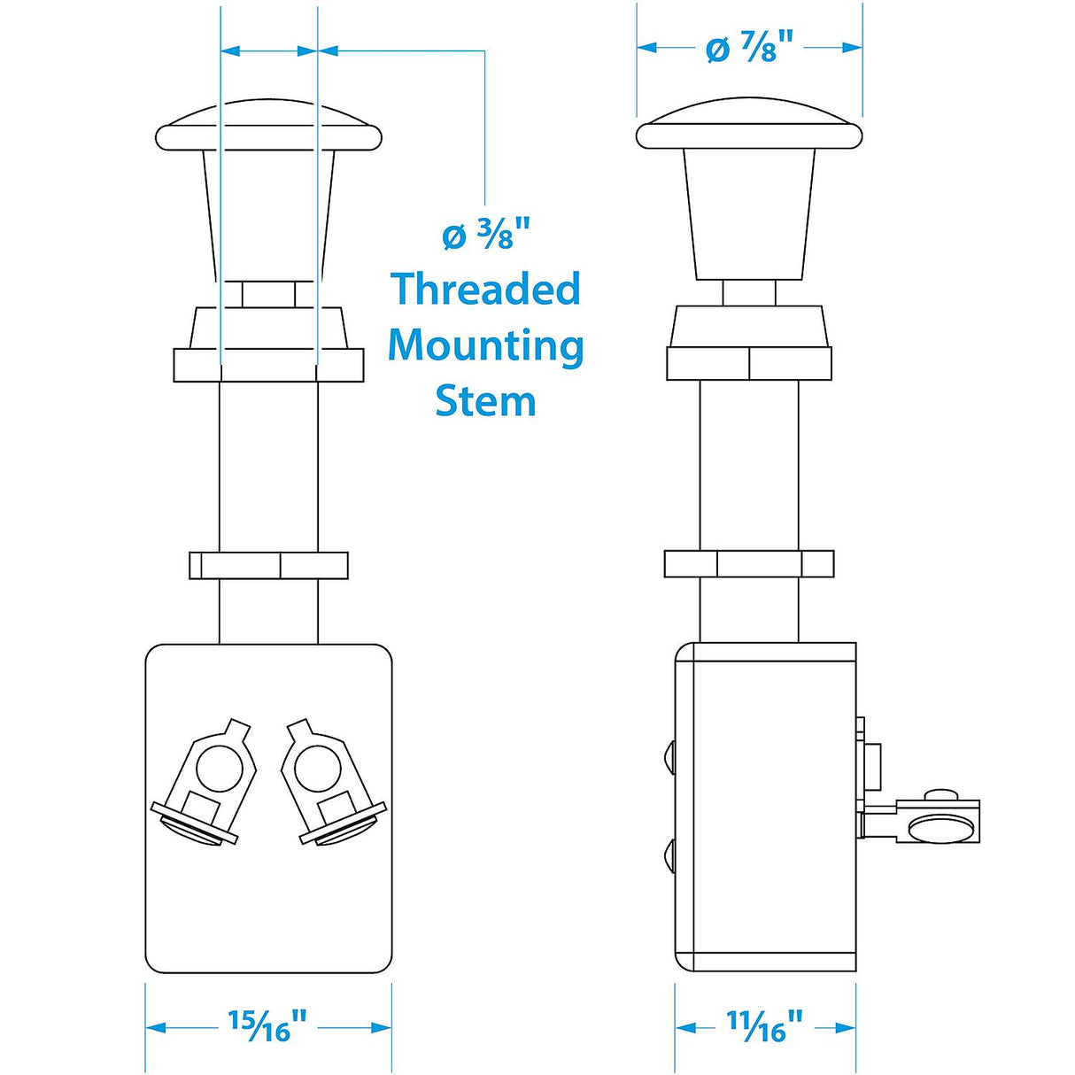 Seachoice Heavy Duty 2-Position Push-Pull Switch, On/Off - 11901 - official Seachoice product image 7