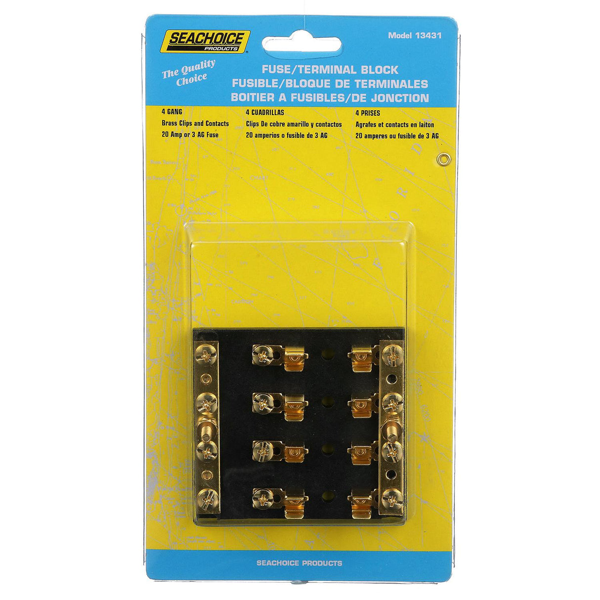 Seachoice 4-Gang Fuse and Terminal Block, Brass Clips and Contacts, SFE 20 Amp of 3AG Fuse - 13431 - official Seachoice product image 6