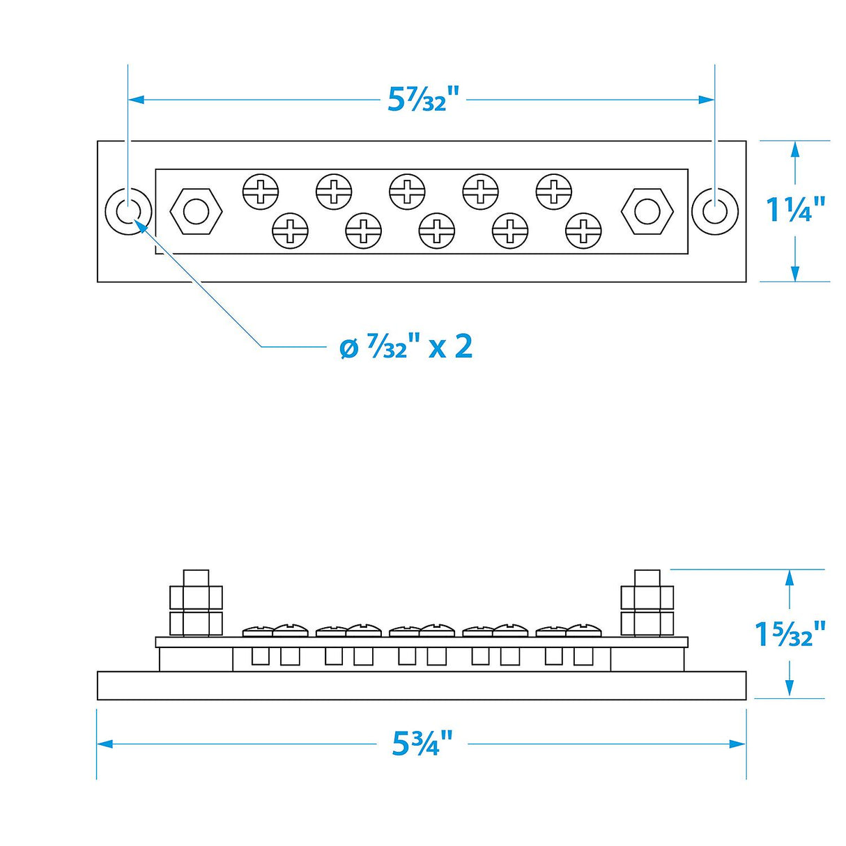 Seachoice 13631 Terminal Block, 10-Gang, Brass Clips and Contacts - 13631 - official Seachoice product image 4