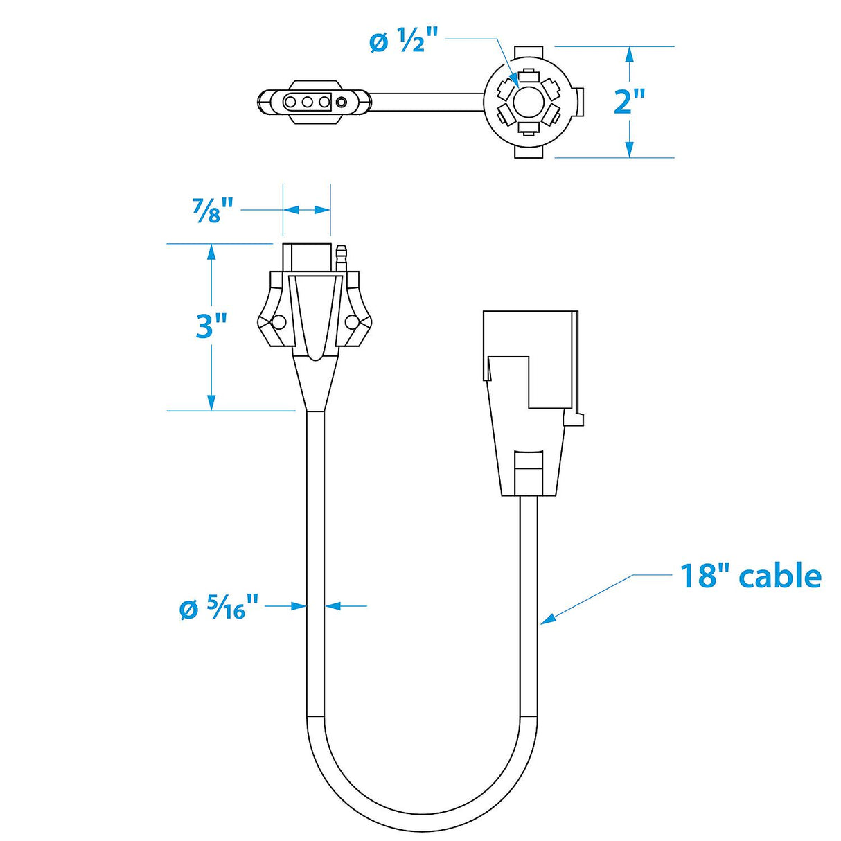 Seachoice 7 Way Trailer Connector - 13811 - official Seachoice product image 3