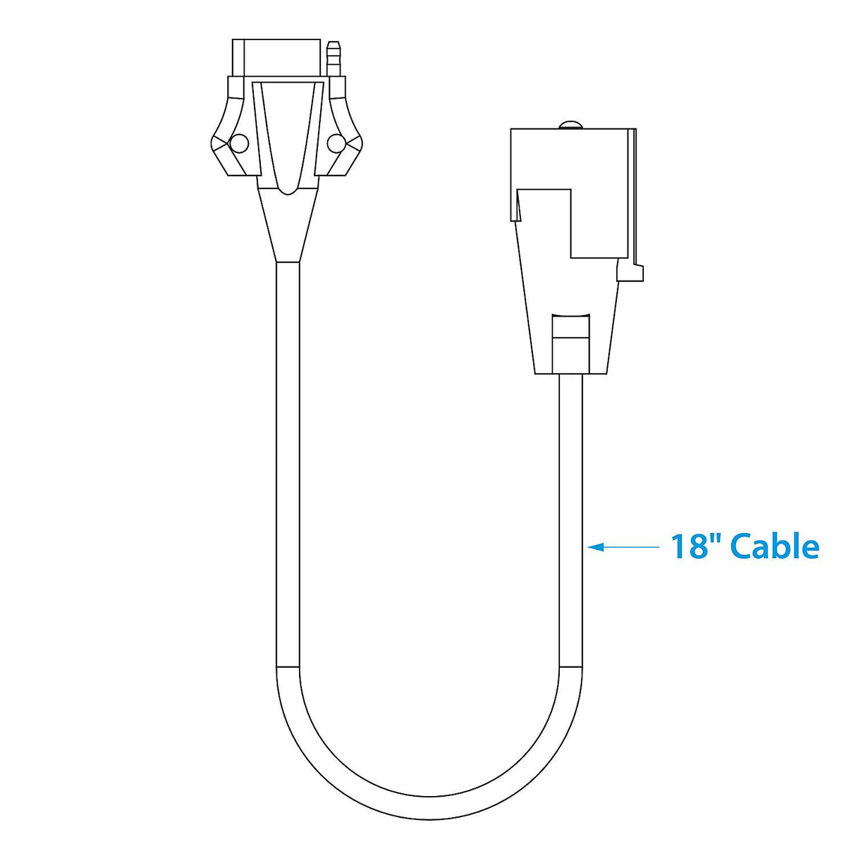 Seachoice 7-Way Round to 5-Way Flat Cable Adapter, Boat Trailer, 18 in. - 13821 - official Seachoice product image 3