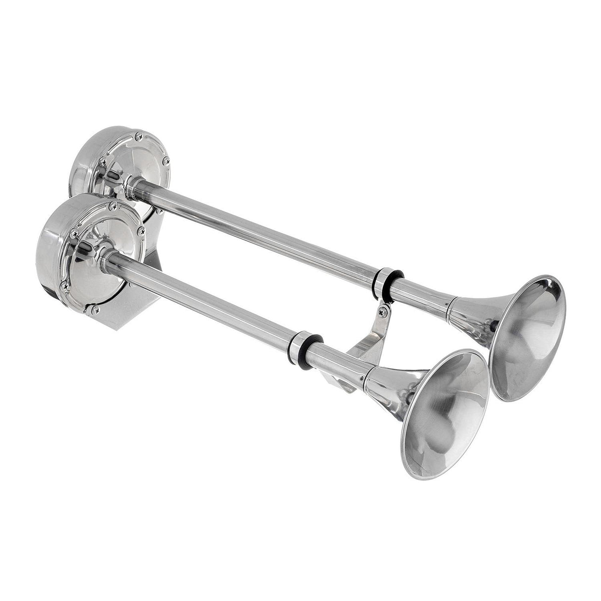 Seachoice 14631 Dual Trumpet Electric Horn, Stainless Steel, 123 dB Rating, 24V, 5 Max Amps. 18-1/2 in. L X 8 in. W X 5 in. H - HYF-305LT-24V - official Seachoice product image 3