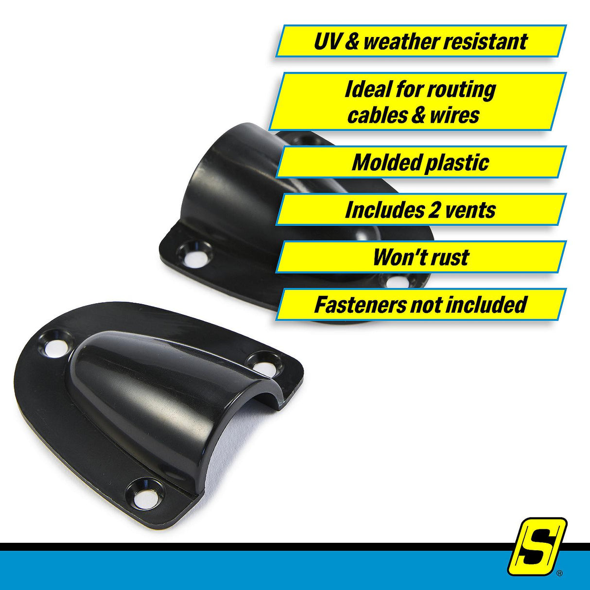 Seachoice 16191 Molded Plastic Clam Shell Vent 2-Pack, Black - image 4