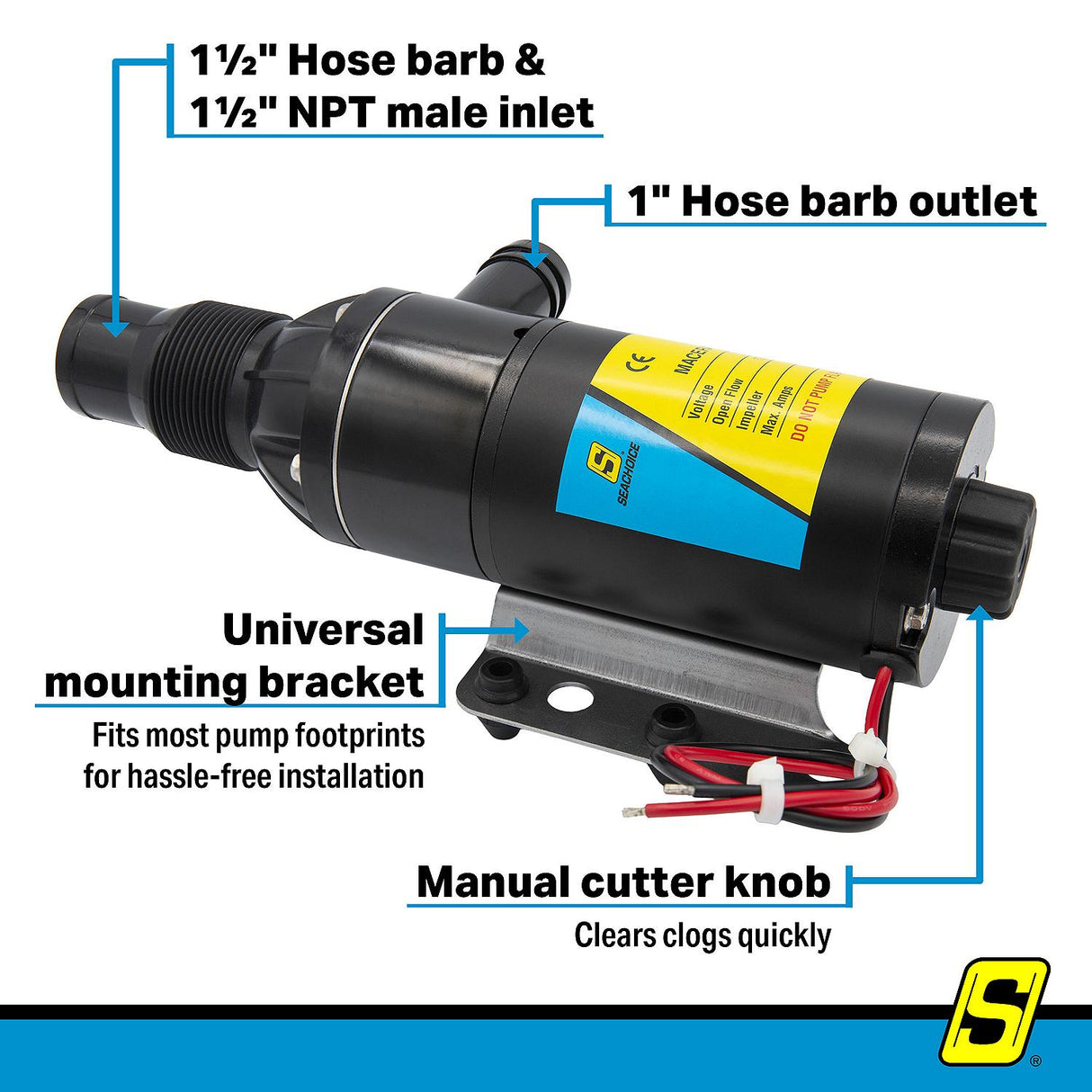 Seachoice 17888 Macerator Pump, 12 GPM, 12V, 12A - NMMP1-120-01 - image 3