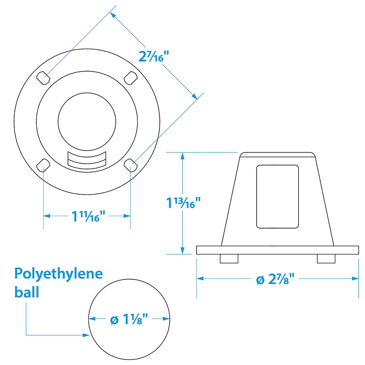 Seachoice Self-Bailing 2-7/8 In. Scupper Valve Kit, Clear - 18271 - official Seachoice product image 4