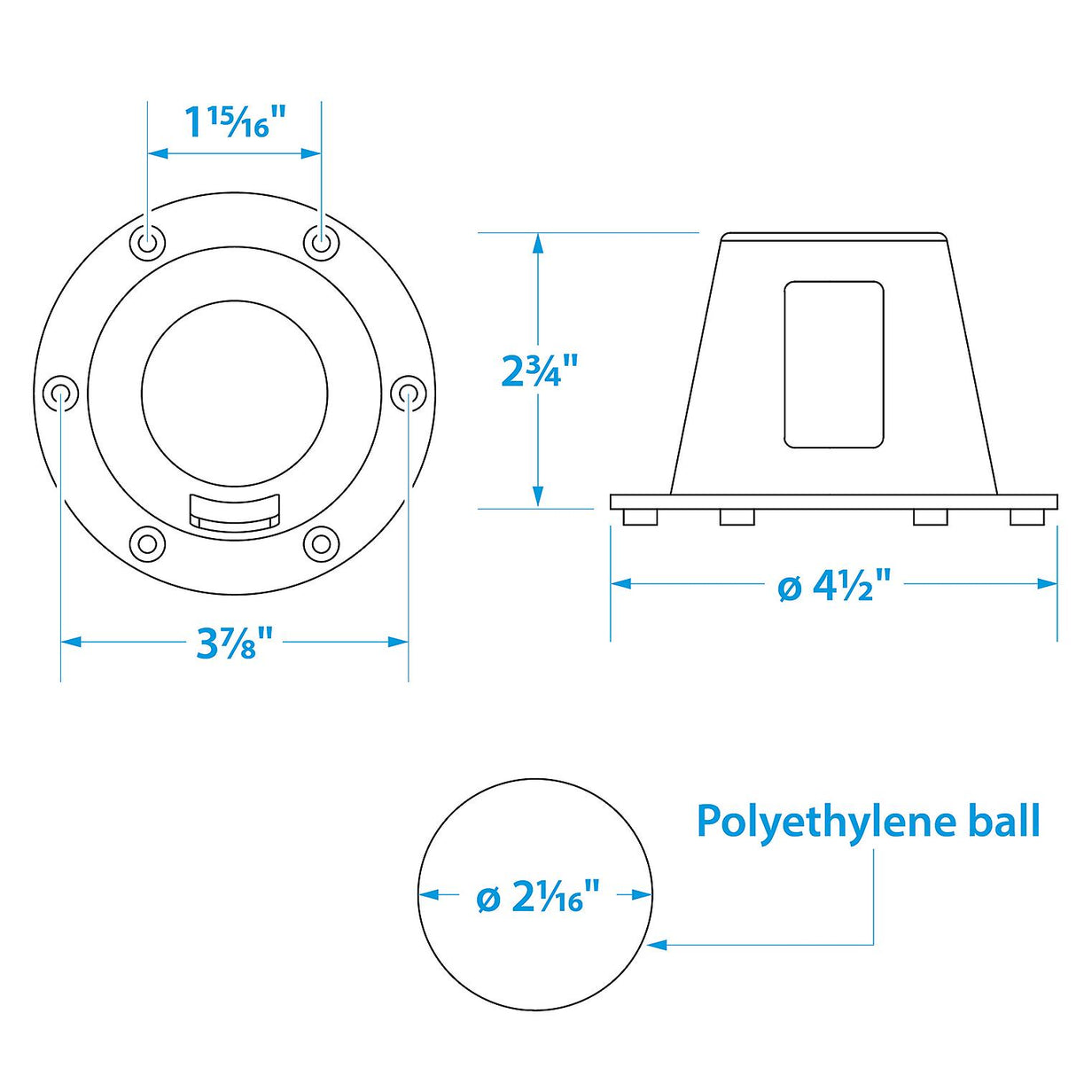 Seachoice Self-Bailing Scupper, Large, Clear, Fits 1.5-3 In. Openings - 18281 - official Seachoice product image 7