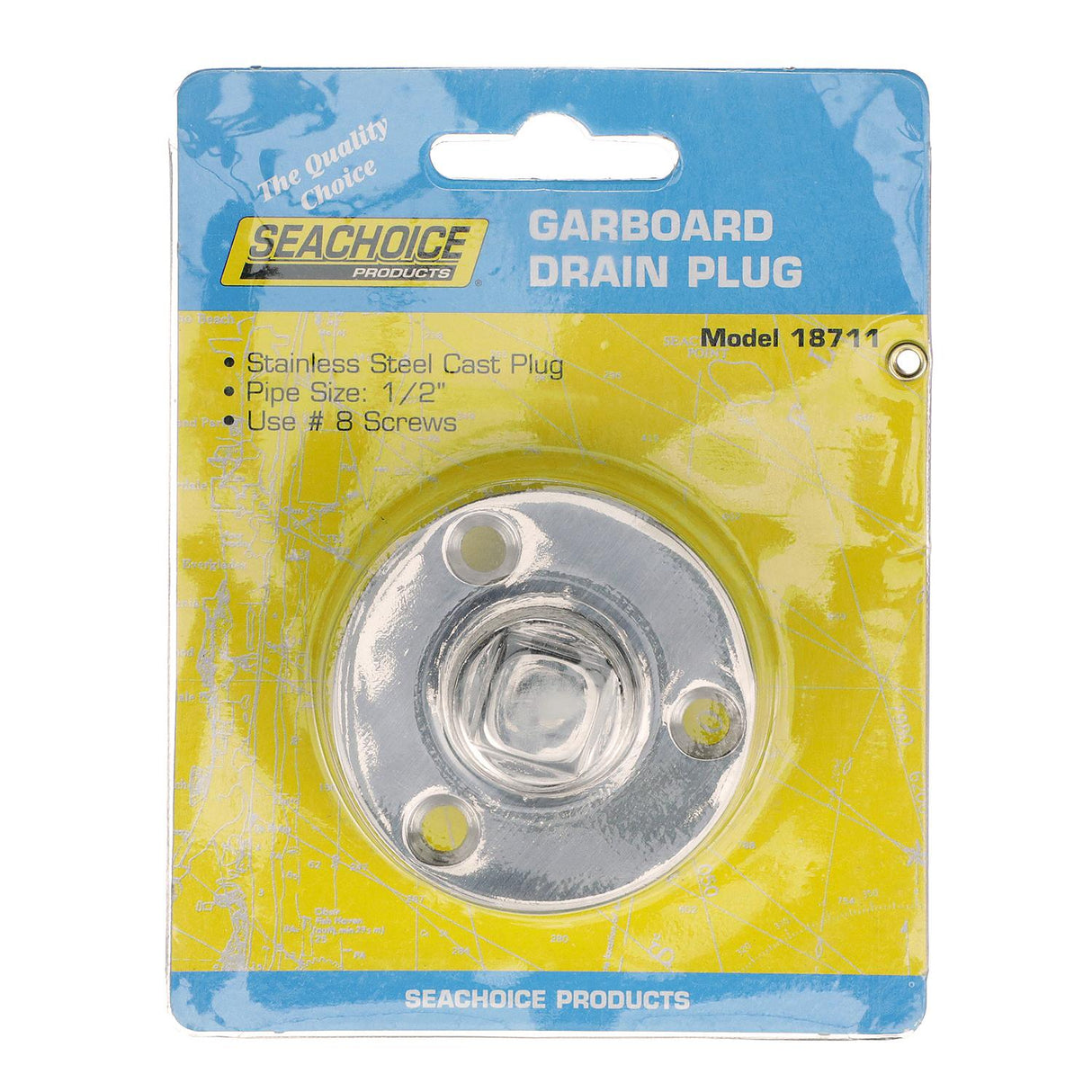 Seachoice Garboard Drain Plug, Stainless Steel, Fits 1/2 In. Pipe, Includes Flange and Plug - 18711 - official Seachoice product image 3