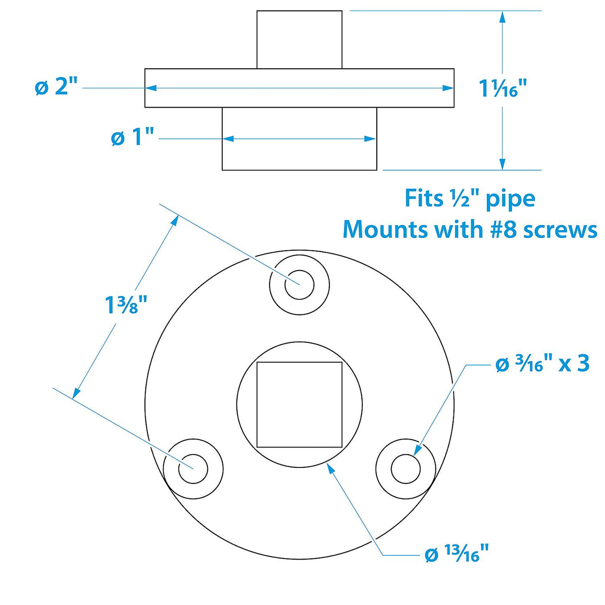 Seachoice Garboard Drain Plug, Stainless Steel, Fits 1/2 In. Pipe, Includes Flange and Plug - 18711