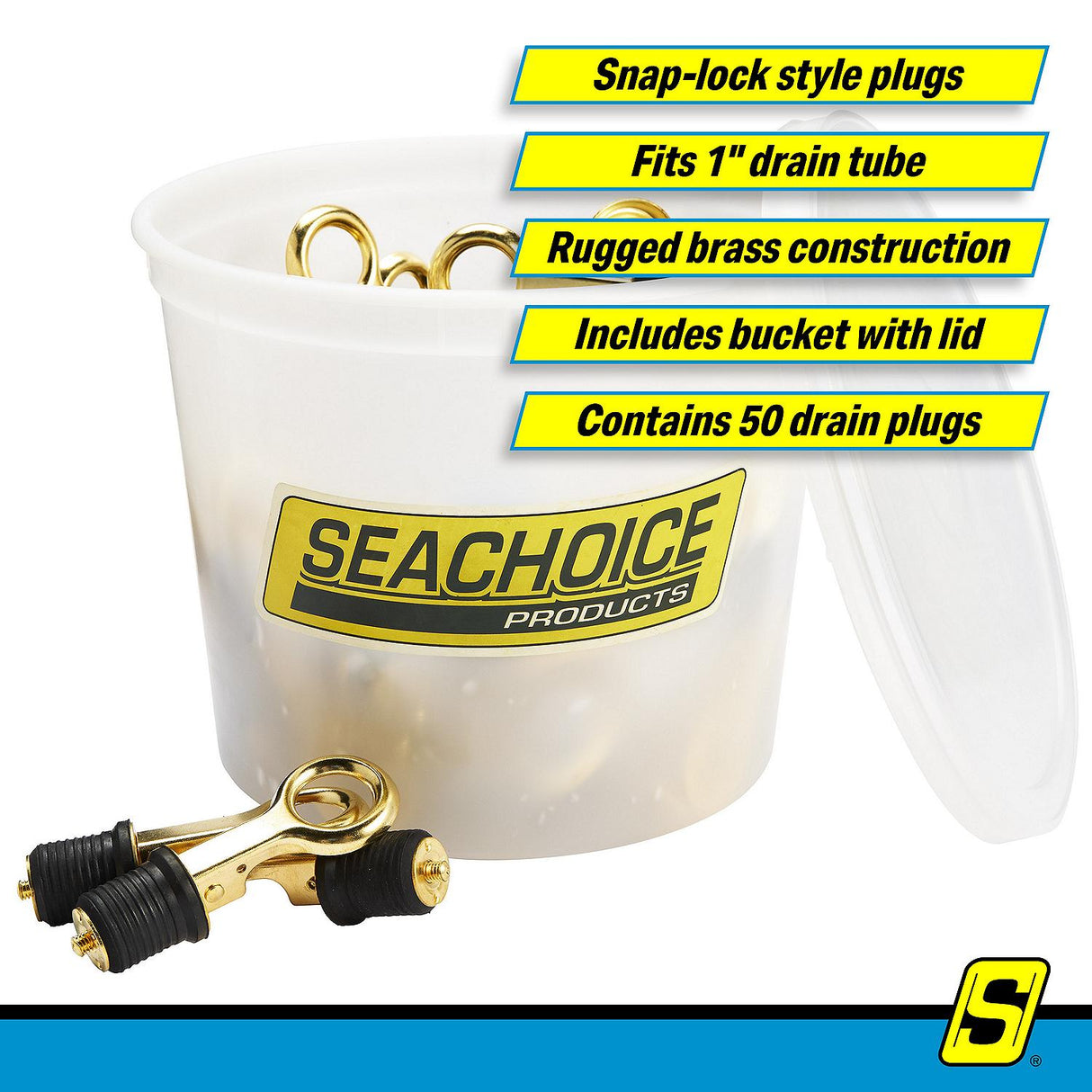Seachoice Drain Plug-1 Snap Lock-Bras - 50-18820 - official Seachoice product image 6